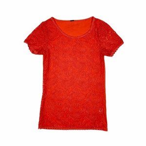 (Up To 50% Off SALE) Poof! Lace Front Short Sleeve Top